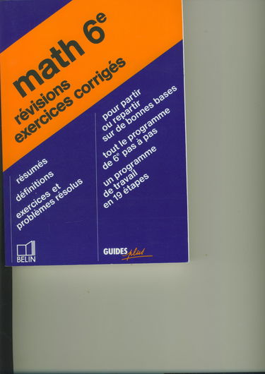 Mathématiques, révisions, 6e, exercices corrigés