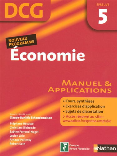 Economie, DCG, épreuve 5 : manuel & applications
