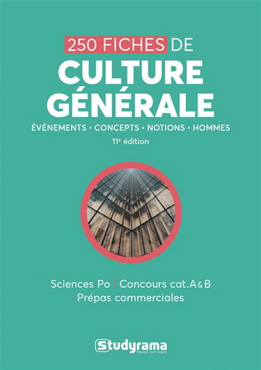 250 fiches de culture générale : Sciences Po, concours cat. A & B, prépas commerciales : événements, concepts, notions, hommes