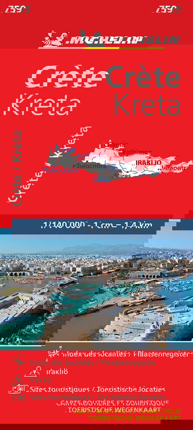 Carte NATIONAL - Crète - 1/140000 -1cm = 1.4km