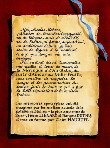 Moi, Nicolas Stohrer, pâtissier du roy rue Montorgueil au pied de Saint-Eustache à Paris
