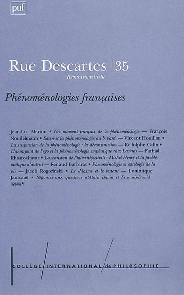 Rue Descartes, n° 35. Phénoménologies françaises