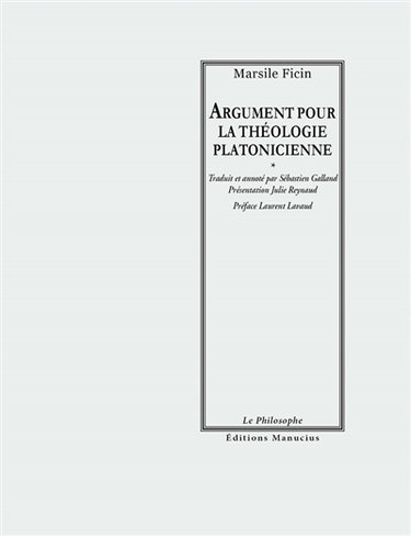 Argument pour la théologie platonicienne