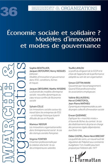 Couverture de Marché & organisations, n° 36. Economie sociale et solidaire ? : modèles d'innovation et modes de gouvernance par Collectif