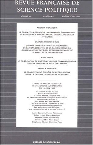 Revue française de sciences politique, volume 49, tomes 4 et 5