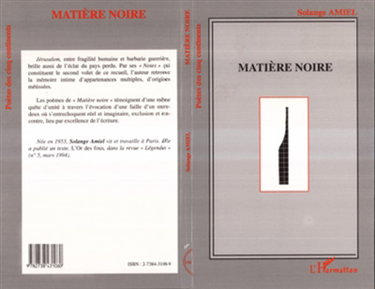 Couverture de Matière noire. Notes pour une période à Jérusalem
