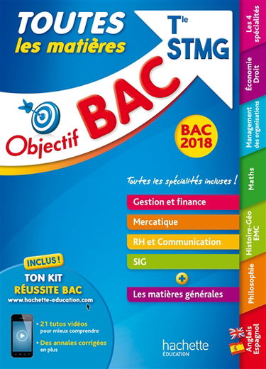 Toutes les matières terminale STMG : gestion et finance, mercatique, RH et communication, SIG + les matières générales : bac 2018