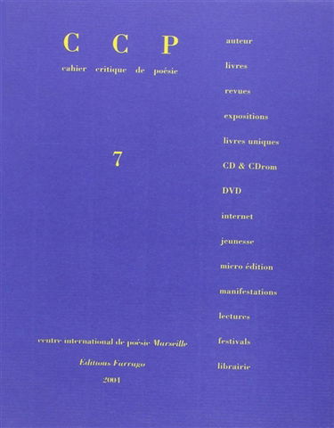 Cahier critique de poésie, n° 7. Jean-François Bory