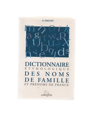 Couverture de Dictionnaire etymologique des noms de famille