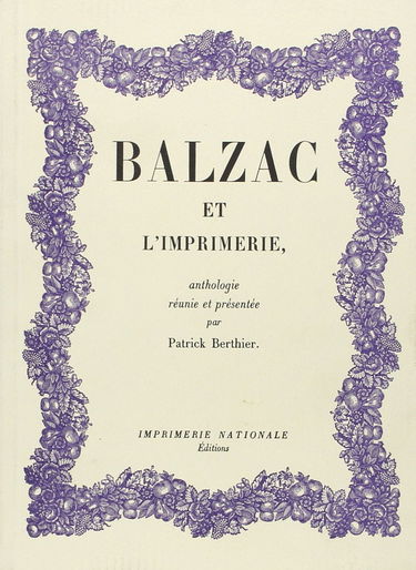 Balzac et l'imprimerie