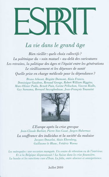 Esprit, n° 366. La vie dans le grand âge