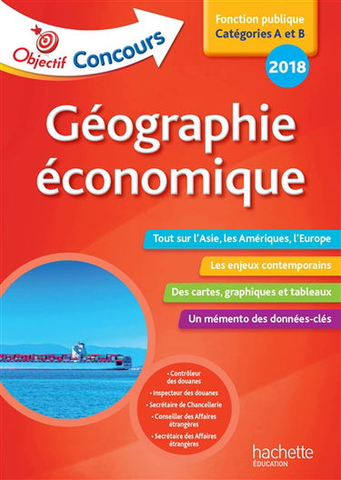 Géographie économique : fonction publique, catégories A et B, 2018