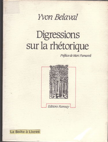 Digressions sur la rhétorique. Lettre d'un apprenti