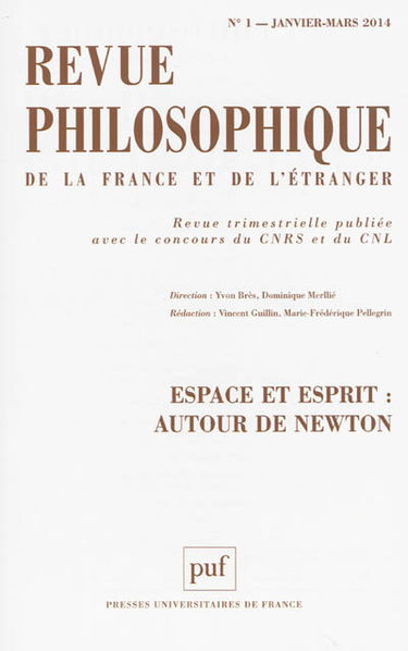 Revue philosophique, n° 1 (2014). Espace et esprit : autour de Newton