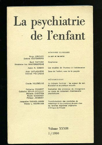 Psychiatrie de l'enfant, 1990, numéro 1, volume 33