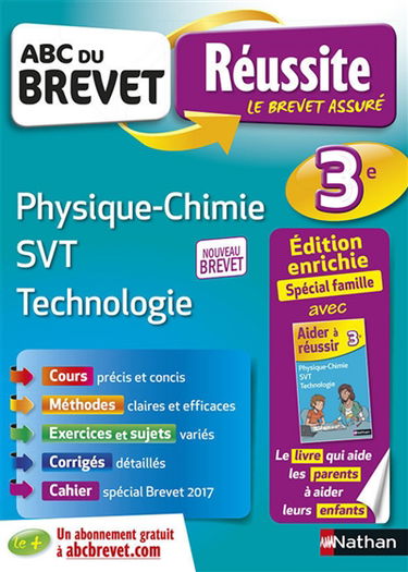 Physique chimie, SVT, technologie 3e : nouveau brevet