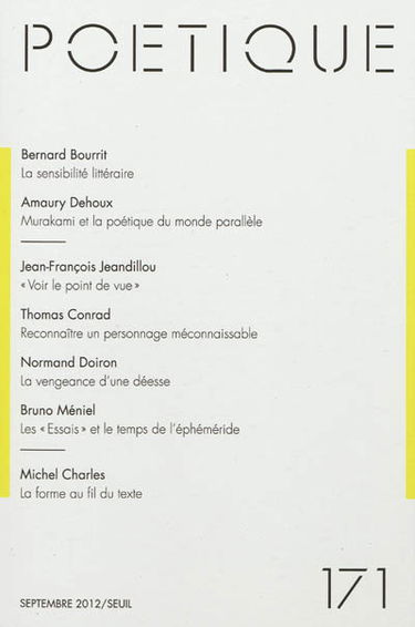 Poétique, n° 171