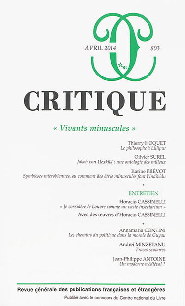 Critique, n° 803. Vivants minuscules