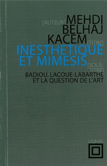 Couverture de Inesthétique et mimèsis : Badiou, Lacoue-Labarthe et la question de l'art