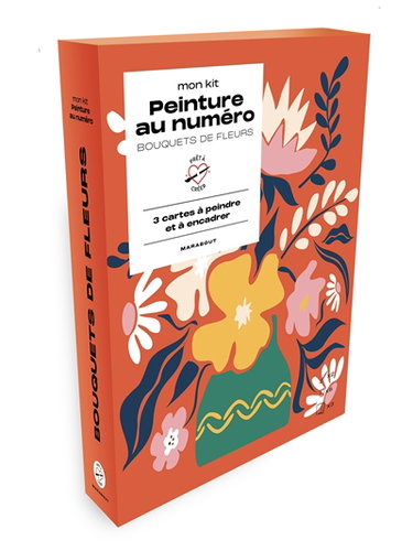 Couverture de Mon kit peinture au numéro : bouquet de fleurs : 3 cartes à peindre et à encadrer par Collectif