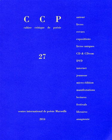 Cahier critique de poésie, n° 27. Danielle Mémoire