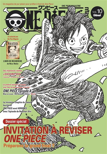 Couverture de One Piece magazine, n° 10. Invitation à réviser One Piece : préparons le grand final ! par Eiichiro Oda