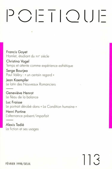 Poétique, numéro 113