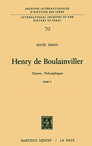Henry De Boulainviller Tome Ii, 0Euvres Philosophiques