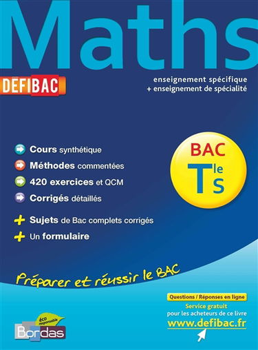 Maths terminale S : enseignement spécifique + enseignement de spécialité