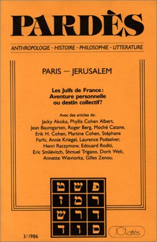 Pardes, numéro 3 : Paris - Jérusalem