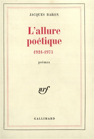Couverture de L'Allure poétique 1924-1973