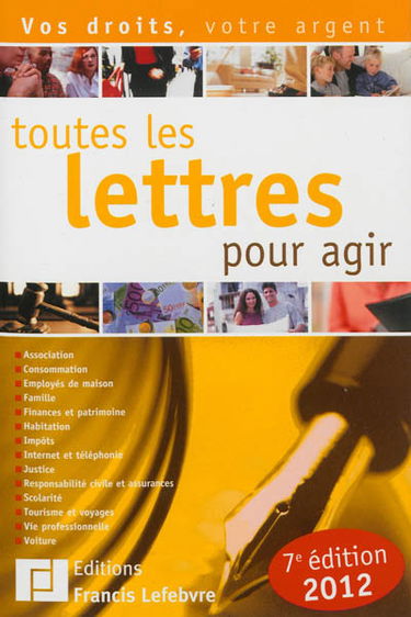 Toutes les lettres pour agir : 2012