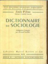 Couverture de Emilio Willems,... Dictionnaire de sociologie : EDicionário de sociologiae. Adaptation française par Armand Cuvillier