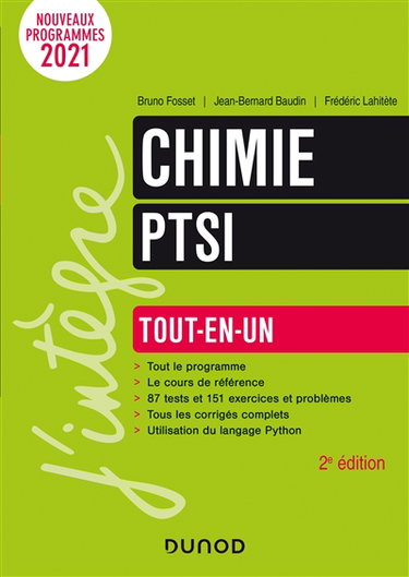 Couverture de Chimie PTSI : tout-en-un