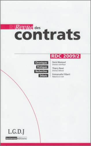 Revue des contrats, n° 2 (2009)