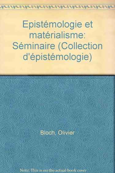 Epistémologie et matérialisme
