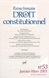 Revue française de droit constitutionnel, n° 53
