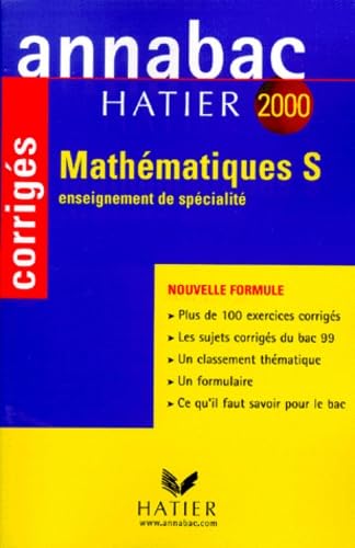 Annabac corrigés 2000 - mathématiques S : enseignement de spécialité