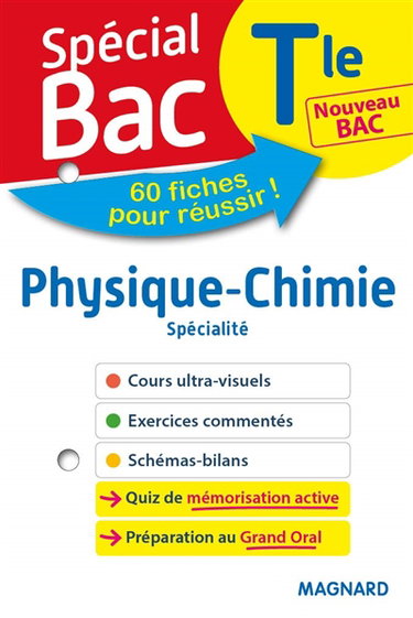Couverture de Physique chimie terminale spécialité : nouveau bac : 60 fiches pour réussir !