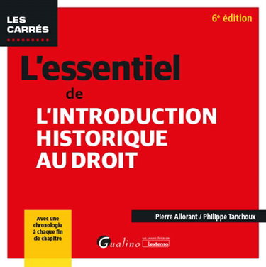 Couverture de L'essentiel de l'introduction historique au droit