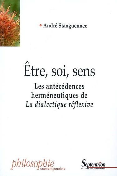 La dialectique réflexive. Etre, soi, sens : les antécédences herméneutiques de la dialectique réflexive