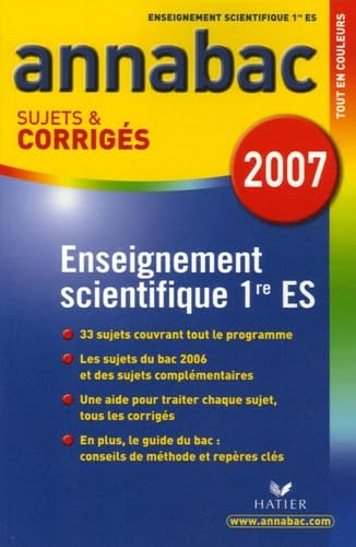 Enseignement scientifique 1e ES: Sujets et corrigés