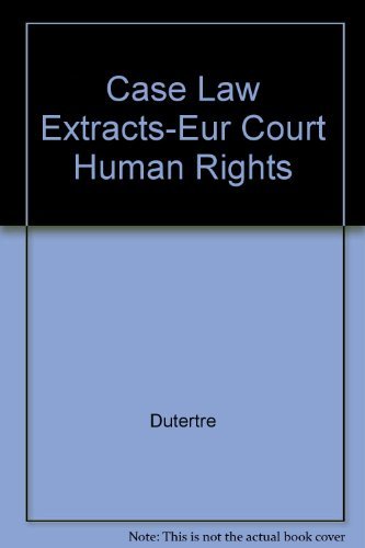 Couverture de Extraits clés de jurisprudence : cour européenne des droits de l'homme