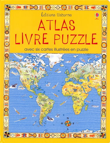 Atlas livre puzzle : avec six cartes illustrées en puzzle