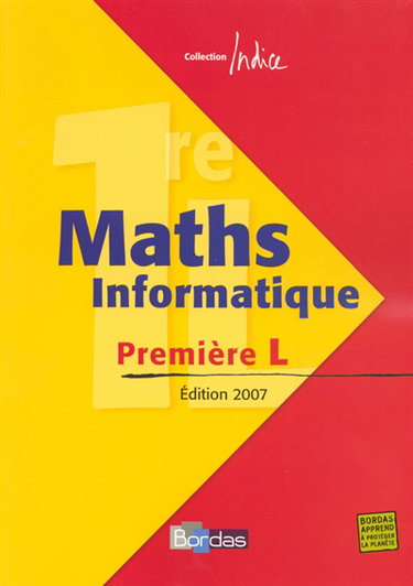 Couverture de Maths, informatique première L