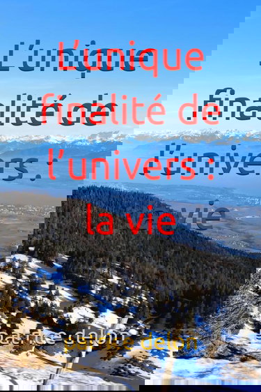 L’unique finalité de l’univers : la vie