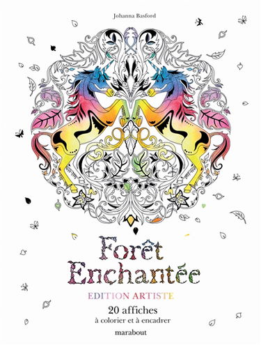 Forêt enchantée : 20 affiches à colorier et à encadrer : édition artiste