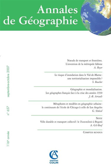 Couverture de Annales de géographie, n° 657