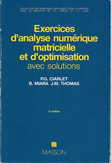 Exercices d'analyse numérique matricielle et d'optimisation