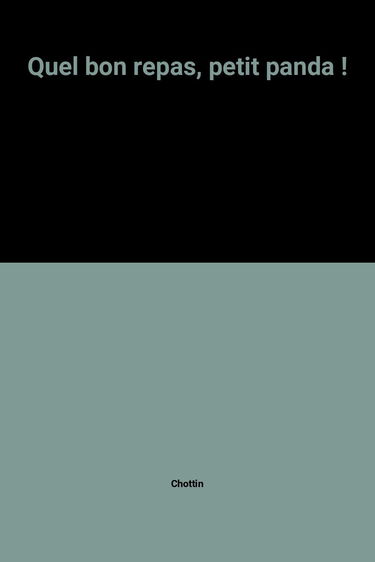 Quel bon repas, petit panda !